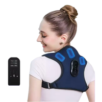 Correcteur de posture multifonctionnel CYANMED avec masseur dorsal vibrant et compresse chaude intégrée, batterie au lithium intégrée