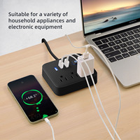 Protection contre les surtensions rallonge de multiprise 3 ports USB 3 prises multiprise avec lumière de vision nocturne pour les voyages