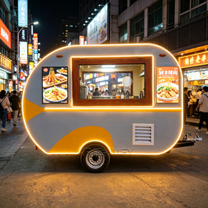 Fast Fiberglass Pizza Truck Fully Equipped Smoothie Kitchen Trailer Stylish Fried Chicken Food Cart for Candy & Chips - Product Image 5