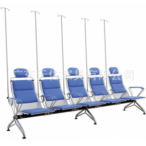 Sillas de Hospital Metálicas Azules de Diseño Moderno y Simple para Sala de Espera de Clínica o Infusión - Product Image 2