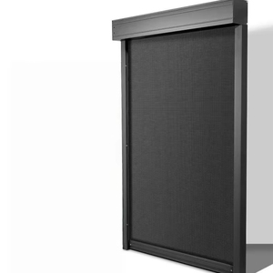 Cơ giới Zip màn hình ngoài trời Rèm điện điều khiển từ xa PVC tráng vải với theo dõi chống gió bên ngoài cửa sổ Shading - Product Image 1