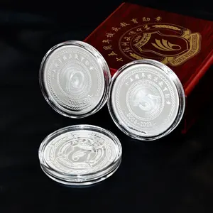 Pièce de monnaie Souvenir en argent Sterling 50g, LOGO personnalisé gravé en 3D, plateau de compétition commémorative, pièce de Collection scolaire