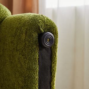 MDS-S015 Modern Two Seat Square Fabric <b>Sofa</b> Set Cushion Back Upholstered Easy Install <b>Wooden</b> <b>Frame</b> Green Living Room Apartment - Product Image 5