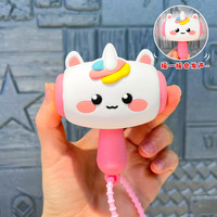 Porte-clés Marteau Sonore Anti-Stress Créatif Licorne Lapin Corgi Ours en PVC Forme 3D Mignonne et Amusante