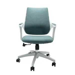 Kursi kantor dengan tinggi yang dapat diatur, sandaran tangan tetap di belakang dan di kursi, warna dasar logam pilihan