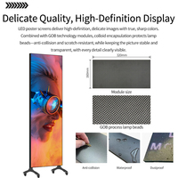 Pantalla LED Plegable de Pie para Carteles P2 P2.5, Pantalla LED Publicitaria para Interiores y Exteriores para Centros Comerciales