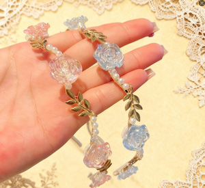 عصابة رأس وردية من سبائك اللؤلؤ الأمريكية متوفرة في المخزون لأغطية الرأس الراقية للنساء ، عصابة رأس متعددة الاستخدامات للخروج - Product Image 4