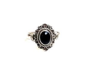 Anillo de ónix negro original para mujer con forma ovalada Ajuste de bisel de piedras preciosas de plata esterlina - Product Image 2