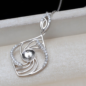 Soporte para Accesorios para el Cabello con Colgante de Plata S925, Soporte Inferior 8-10, Corrector, Forma de Perla, Fornituras para Joyería DIY, Tamaño 3mm - Product Image 2