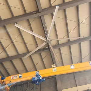 Ventilateurs de plafond HVLS industriels de taille 7,3 m, couleur noire ou grise, à aimant permanent, dernier design, avec moteur de 1,1 kW pour entrepôt - Product Image 4