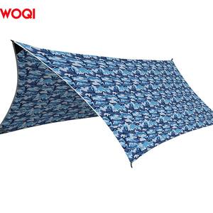 Bâche de protection Woqi 365x300 cm en nylon imperméable pour camping extérieur, motif camouflage bleu, tissu de tente carré - Product Image 3