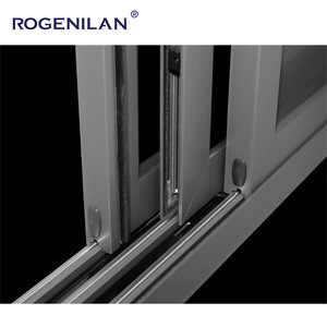 Rogenilan Canada Slides <strong>Window</strong> <strong>With</strong> <strong>Mosquito</strong> <strong>Net</strong> Black Aluminum Profile Low-e Glass Sliding <strong>Windows</strong> Price - Product Image 4