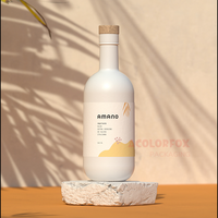Étiquettes autocollantes en papier blanc imperméable à l'eau avec logo personnalisé étiquettes adhésives pour bouteille de vin de boisson pour whisky et vodka