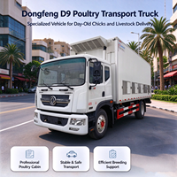 Camion de transport de volailles DFAC D9 à température contrôlée, porte-volailles CLW, liste de prix usine