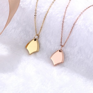 Custom Engravable Tungsten Triangle Shield <b>Necklace</b> Titanium Personalized Blank Round Disc <b>Necklace</b> for Laser Engraving - Product Image 5