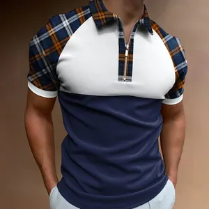 주문 OEM 폴로 T-셔츠 남자 지퍼 고리 형식 스포츠 우연한 사업 폴로 간결 소매 T-셔츠