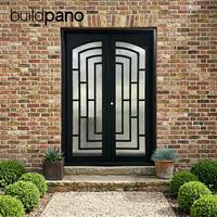Portes doubles en fer forgé décoratives de luxe, modernes, exclusives, pour l'entrée extérieure, la sécurité, les maisons, les villas