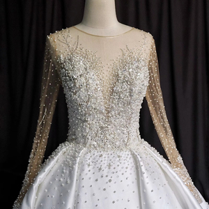 Vestidos de Novia de Fábrica China, Vestido de Novia de Lujo con Cuentas, Vestido de Novia Personalizado de Lujo con Perlas - Product Image 1