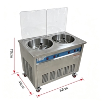 Machine à glace frite automatique à double plaque, machine à glace roulée commerciale pour snack-bar, 220V 50HZ