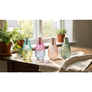 Lámpara de Mesa Decorativa de Vidrio Solar, Botella de Vidrio Texturizado <span class=keywords><strong>con</strong></span> Vela LED sin Llama para Jardín, Balcón, Decoración de Fiestas - Product Image 3