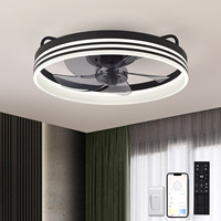 Ventilateur de plafond à pales en acrylique transparent avec lumière, 4 pales, silencieux, moteur DC réversible, LED dimmable, télécommande, pour chambre et maison