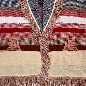 <span class=keywords><strong>Cardigan</strong></span> da Donna <span class=keywords><strong>con</strong></span> Collo a Scialle, Frange, Motivo Tribale Jacquard, Stile Bohémien, Bordo <span class=keywords><strong>con</strong></span> Nappe e <span class=keywords><strong>Cintura</strong></span> Intrecciata, Lunghezza Media - Product Image 3
