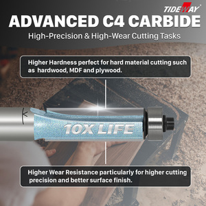 Bearing <strong>Solid</strong> <strong>Router</strong> <strong>Bits</strong> Long Blade Flush Trimming Endmill Straight <strong>Router</strong> <strong>Bits</strong> - Product Image 2