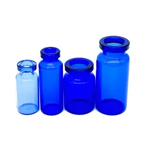 Vial blue glass medical vials ampoule 10ml glass vial glass