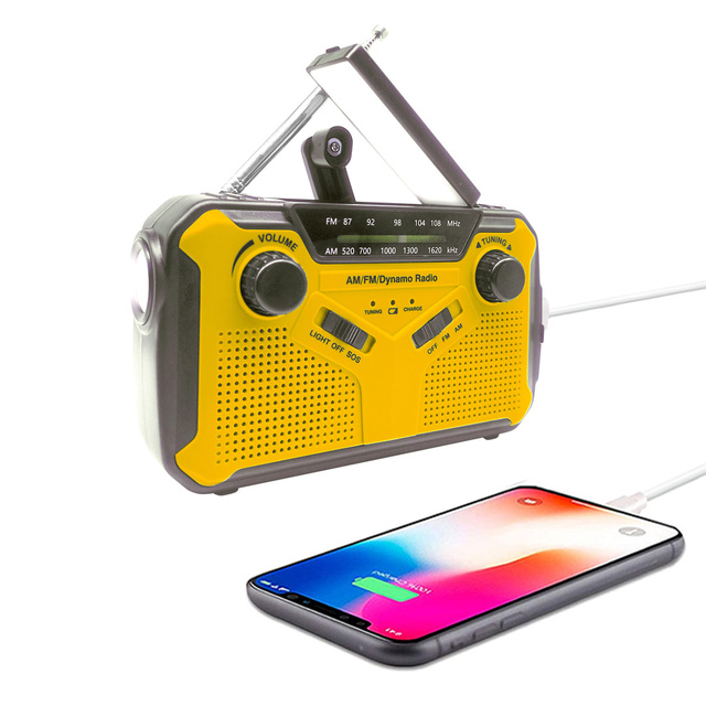 369WB Emergency Hand Crank Solar AM. FM Weather Noaa Alert RADIO With Flash Light,lamp,SOS, Phone Charger ,inside 3000Mah