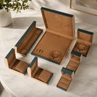 Zebopak Luxuriöses Grünes Schmuckbox-Set für Ring Halskette Geschenkverpackung und Präsentation