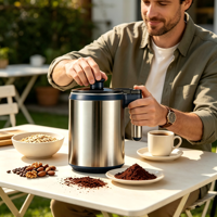 Moulin à café électrique portable en acier inoxydable avec brosse pour la salle de café (vente en gros)