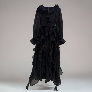 Abiti firmati di alta qualità abito lungo in raso tinta unita per donne musulmane modesto <span class=keywords><strong>da</strong></span> <span class=keywords><strong>sera</strong></span> per abiti <span class=keywords><strong>da</strong></span> <span class=keywords><strong>sera</strong></span> con volant abito <span class=keywords><strong>Casual</strong></span> di classe - Product Image 4