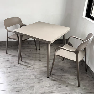 Table de bistrot carrée de style minimaliste mobilier d'extérieur en métal durable pour café, salle à manger, hôtel, salon à la mode - Product Image 2