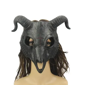 Halloween Demon <strong>Mask</strong> with Horror Sheep Horn Head Cosplay Costume Decor for Masquerade Party - Product Image 3