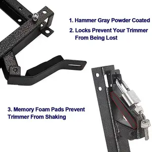 Jh-Mech Eenvoudig Plaats Veilig 2 Plaats Afsluitbare Trimmer Landschap Aanhangwagen Rack Geschikt Voor Landschapstrailers Metalen Trimmer Rek