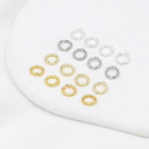 <b>Copper</b> Plated Jewelry Buckle Faceted Floral Wreath Round For <b>Bracelet</b> Making Size SX137 - Product Image 3