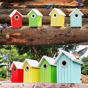 <span class=keywords><strong>Casa</strong></span> de pájaros de madera de cedro Art <span class=keywords><strong>Deco</strong></span> para exterior, jardín colorido, <span class=keywords><strong>casa</strong></span> decorativa de madera Bluebird - Product Image 6