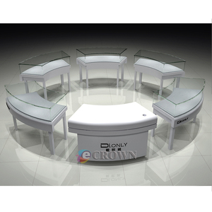 Design Fit Cabinet Retail Jewelfor Retail Jewel Jewelry showcase <strong>Tummy</strong> Panel Retail Store Mall Marble Kiosk OEM - Product Image 4