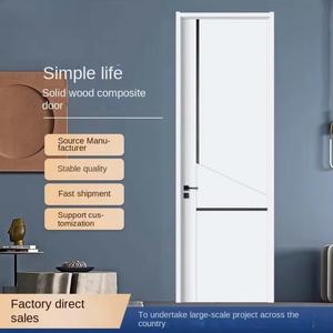 Porte intérieure à battant silencieuse moderne, fabrication directe d'usine, bois massif composite avec finition polymère pour chambre à coucher ou pièce très étroite - Product Image 6