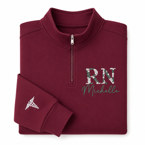 Felpa da Infermiera Personalizzata con Ricamo Floreale e Colletto Alto, Regalo di Laurea per Donne - Product Image 3