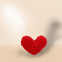 Fil à tricoter à la main en forme de coeur rouge exquis créatif Crochet fleur artificielle maison objet décoratif cadeaux ou ornement