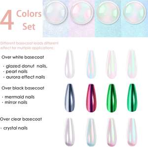 2025 chaud sirène Chrome <span class=keywords><strong>effet</strong></span> Chrome <span class=keywords><strong>ongles</strong></span> poudre dégradé perle coquille paillettes poudre <span class=keywords><strong>blanc</strong></span> clair de lune perle poudre <span class=keywords><strong>ongles</strong></span> - Product Image 2