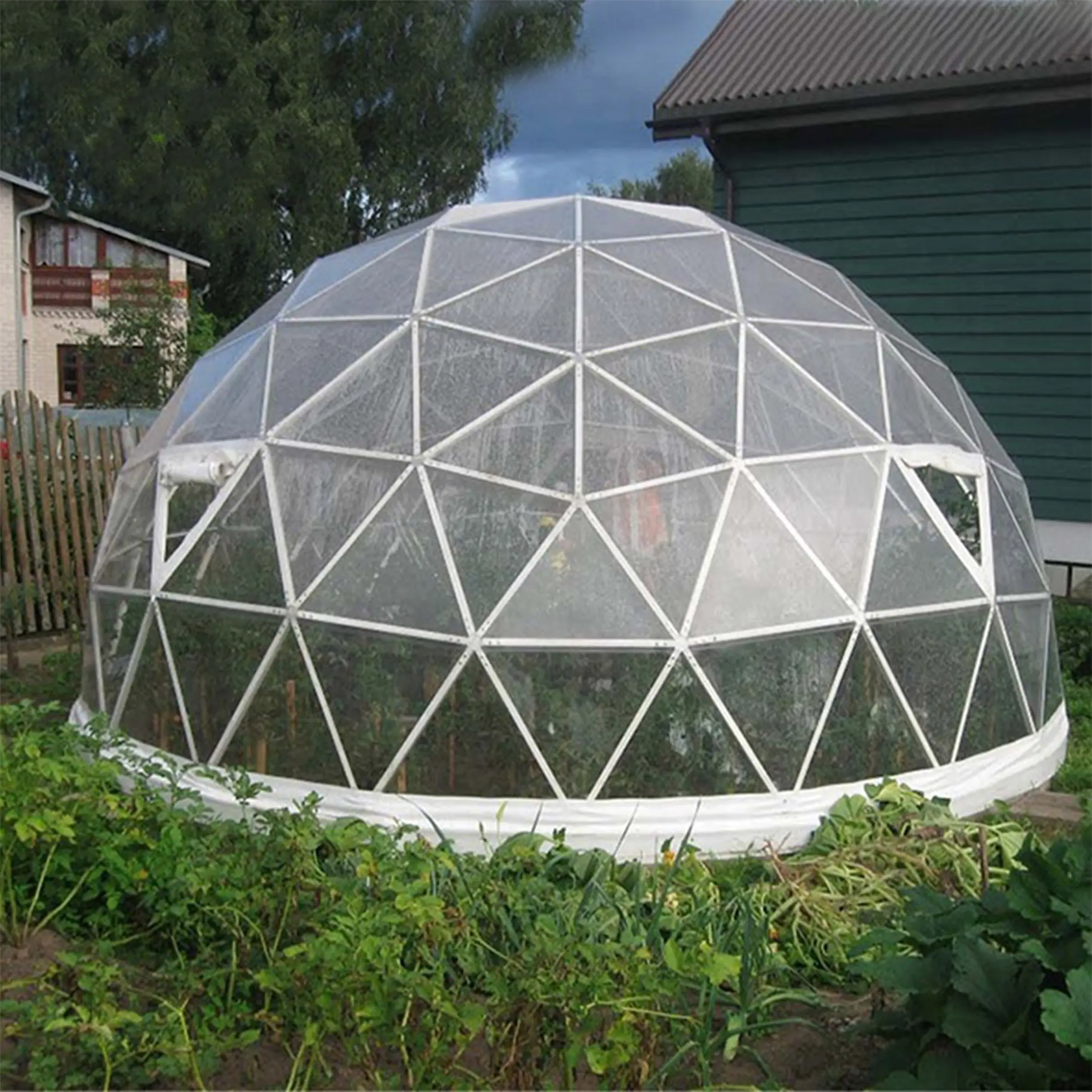 Stargazing円形キャノピーテント完全透明温室球形インフレータブルドーム、ホテル用/