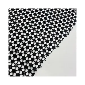 more popular black mesh sequin fabrics 100% polyester fabric for apparel sequin dress and hometextile