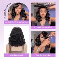 Perruque en cheveux humains de qualité vietnamienne, boucles élastiques rebondissantes, noir naturel, tissée à la main, avec dentelle frontale, pour femmes, vente en gros d'usine