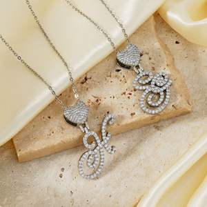 Nouveau collier à chaîne en cuivre incrusté de zircon de style européen et américain avec lettres anglaises, tendance, polyvalent, cadeau unisexe - Product Image 4