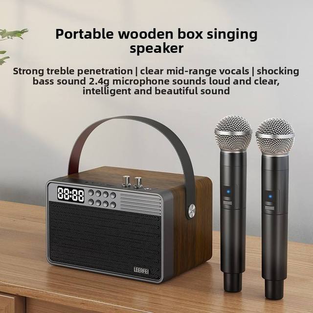 Q-E-4113 All-in-One Wireless Karaoke Microphone Omni-directional, Speaker & Network Ready for Home/Outdoor Single Singing