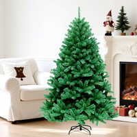 Grand arbre de Noël artificiel en PVC écologique 210 cm vert, vente directe d'usine, adapté aux animaux domestiques, décoration réaliste
