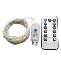 USB-Fernbedienung Innenbereich 10m Acht-Funktionen LED Kupferdraht Sternenlicht Feenlicht Weihnachts- und Feiertagsbeleuchtung Dekorative Lichterkette