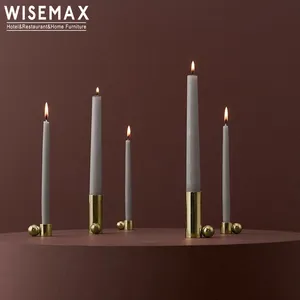 WISEMAX ריהוט תוספות נורדי פמוט עיצוב בית מלון אוכל שולחן Stand לקשט זהב מתכת פמוט עבור דקור